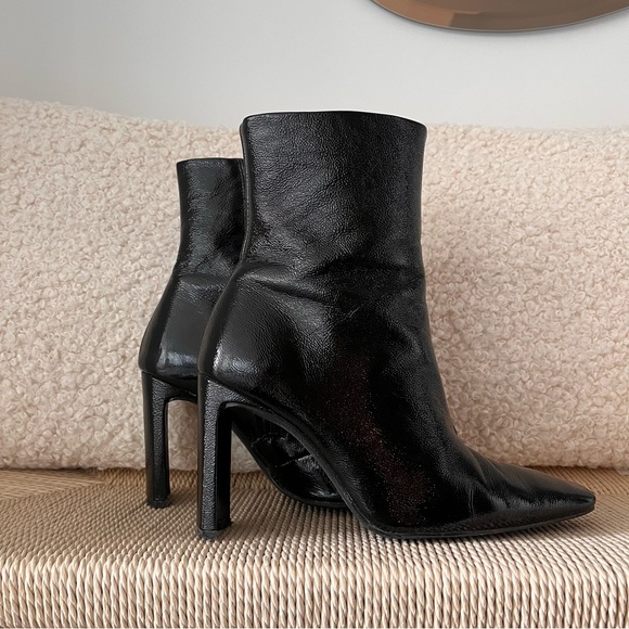 SOLD - L’Intervalle Black Leather Ankle Boots Size EU 38 - Picture 2 of 9